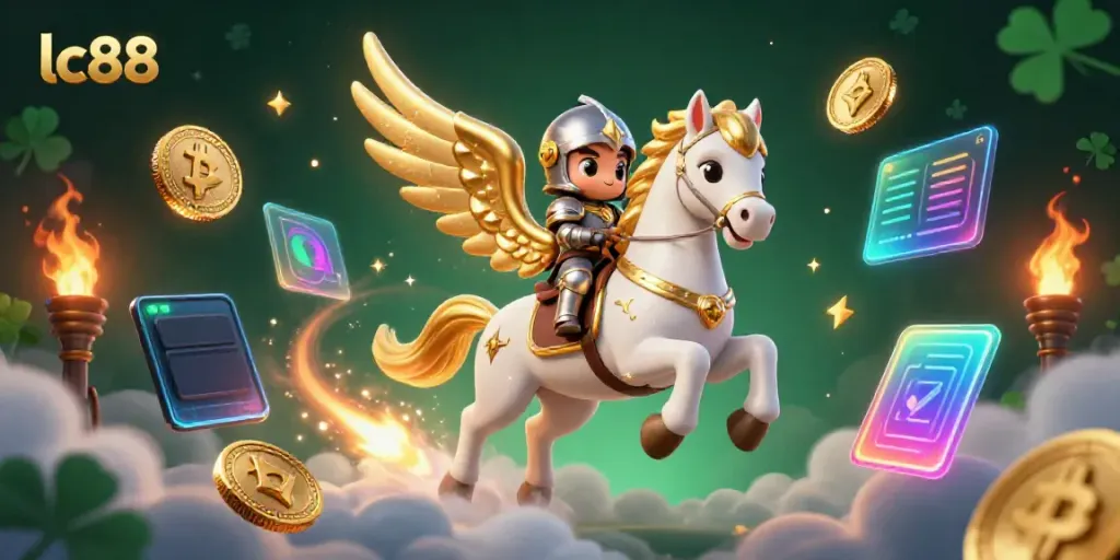 Engage with the enchanting lc88 game world, showcasing dynamic 3D characters and vibrant casino elements.