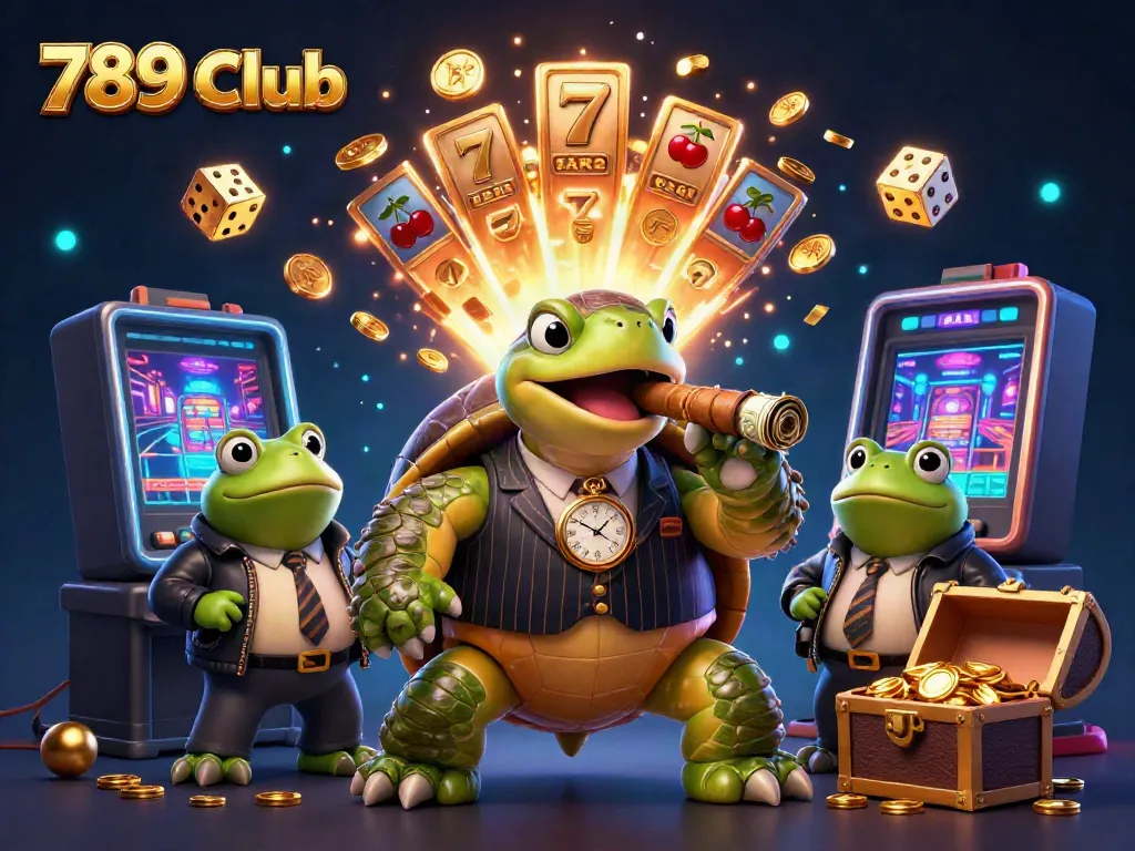 Experience the thrill of 789 Club with this vibrant casino scene featuring a lively snapping turtle and enforcers.