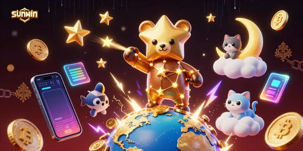 Experience the thrilling universe of SUNWIN with a cosmic casino journey through gold-filled visuals.