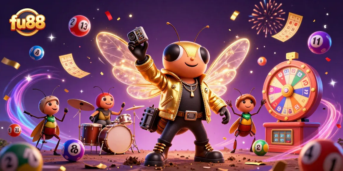 Win big with fu88 and vibrant lottery elements in this thrilling 3D casino illustration.