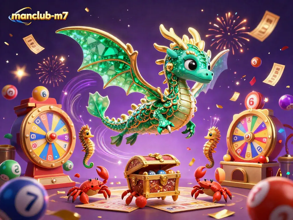 Experience winning excitement with manclub-m7 as colorful lottery elements surge dynamically.