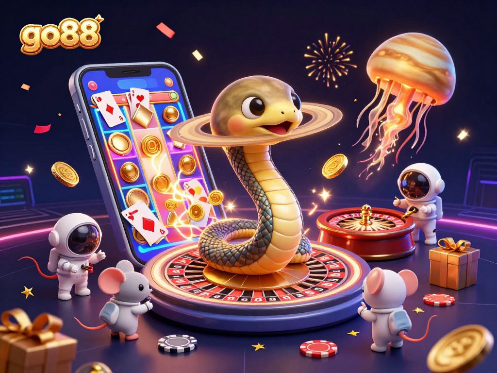 Experience exciting gaming with go88 as astronaut mice bet on cosmic roulette!