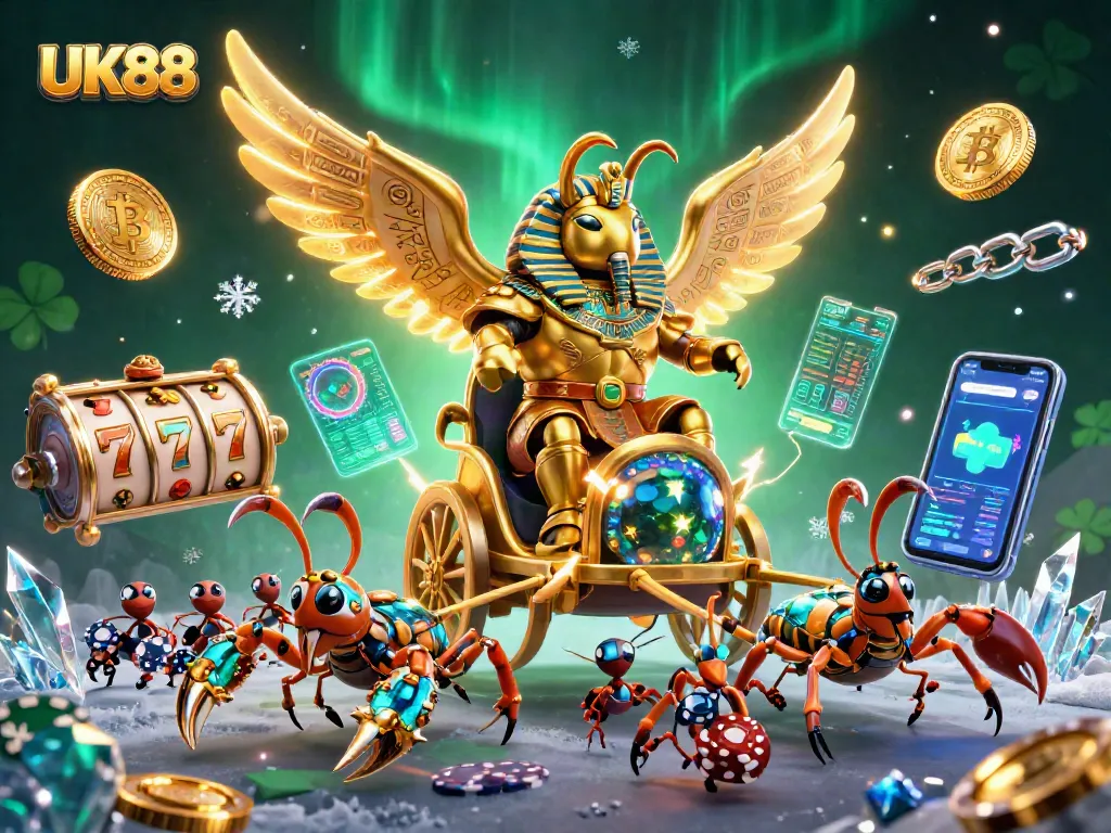 Experience the thrills of UK88 casino gaming with vibrant slot machines and dazzling characters in action.