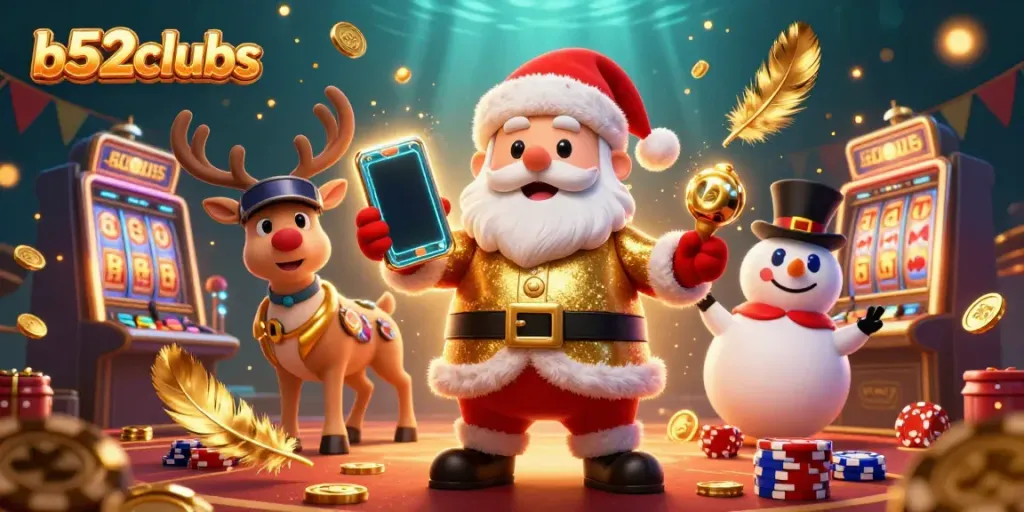 Join the fun at b52clubs with festive characters and dynamic casino elements.