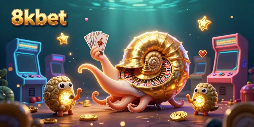 Join the excitement at 8xbet with this vibrant scene showcasing animated casino games and characters.