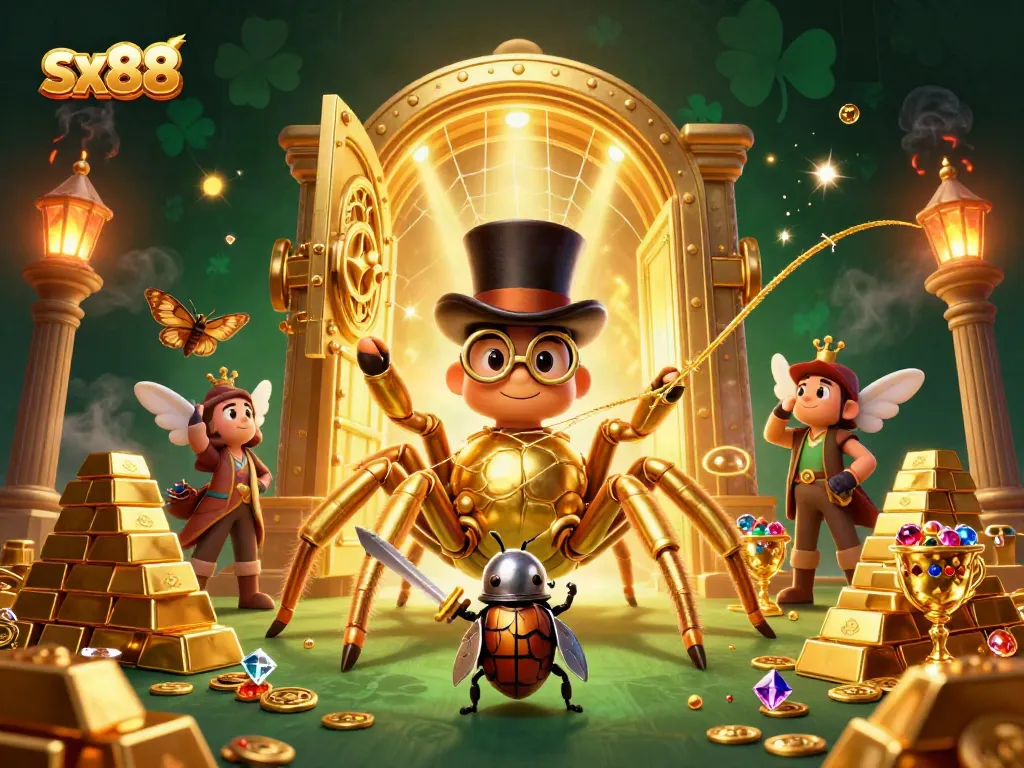 Engage with sx88's dynamic gaming experience featuring vibrant casino elements and iconic characters.