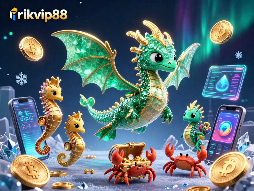Engage in the exciting world of rikvip88 with vibrant crypto-themed elements and a captivating design.