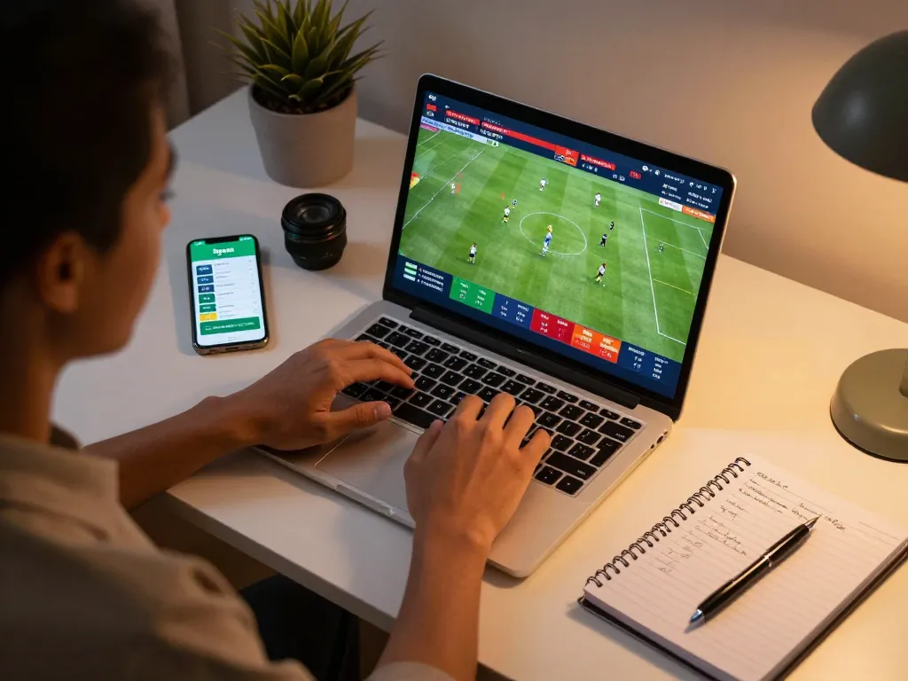 Placing bets on the 1gom platform during an intense online sports betting session.