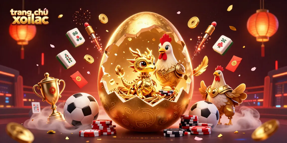 Engage in exciting sports betting moments with trang chủ xoilac's vibrant graphic of golden dragon and poker elements.