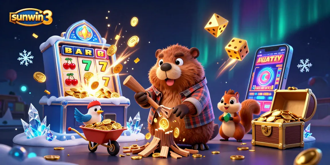 Experience the thrill of winning with sunwin3 in this vibrant casino-themed scene.