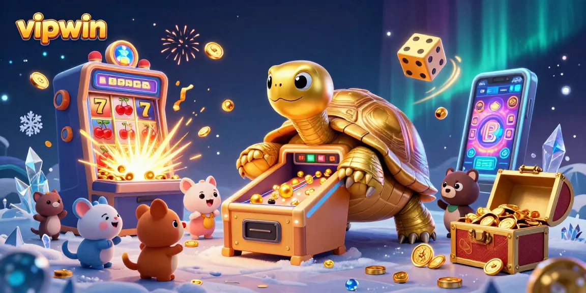 Experience thrilling games at vipwin with a dazzling 3D jackpot scene featuring colorful animations.