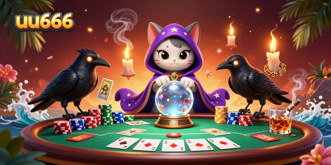 Experience thrilling poker action with uu666, featuring mystical characters and vibrant casino elements.