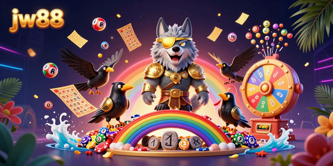 Engage with jw88's thrilling lottery experience, featuring dynamic colorful elements and gaming excitement!