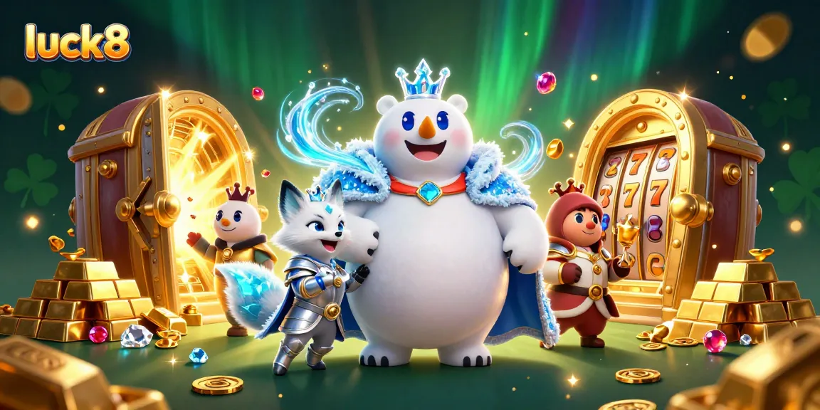 Experience thrilling gameplay with luck8 slots, featuring vibrant casino elements and sparkling treasures.