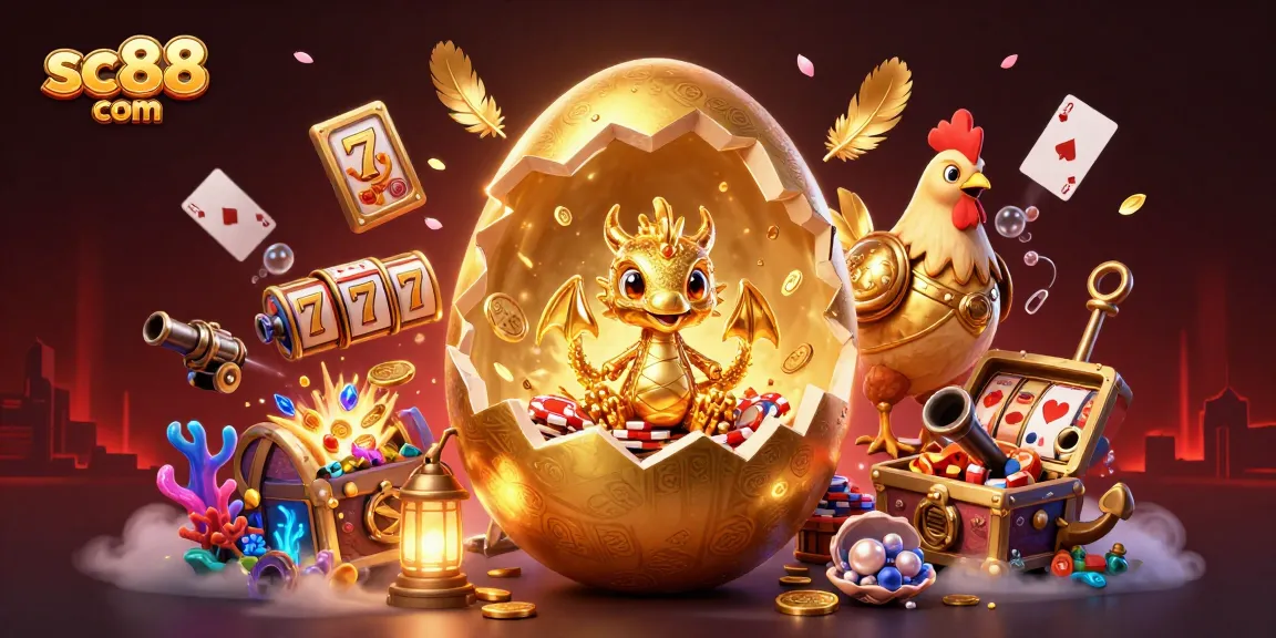 Experience thrilling wins at sc88 com with a golden dragon guarding poker chips in an enchanting casino setting.