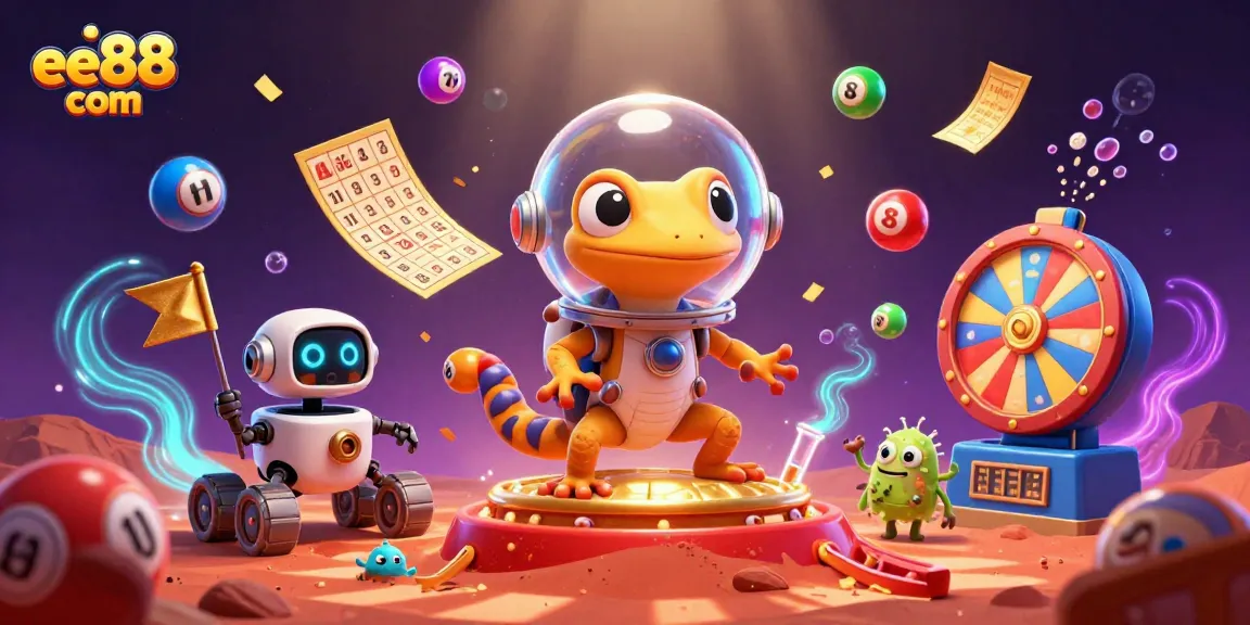 Engage with thrilling gaming excitement at ee88 com featuring a Martian gecko's casino adventure.