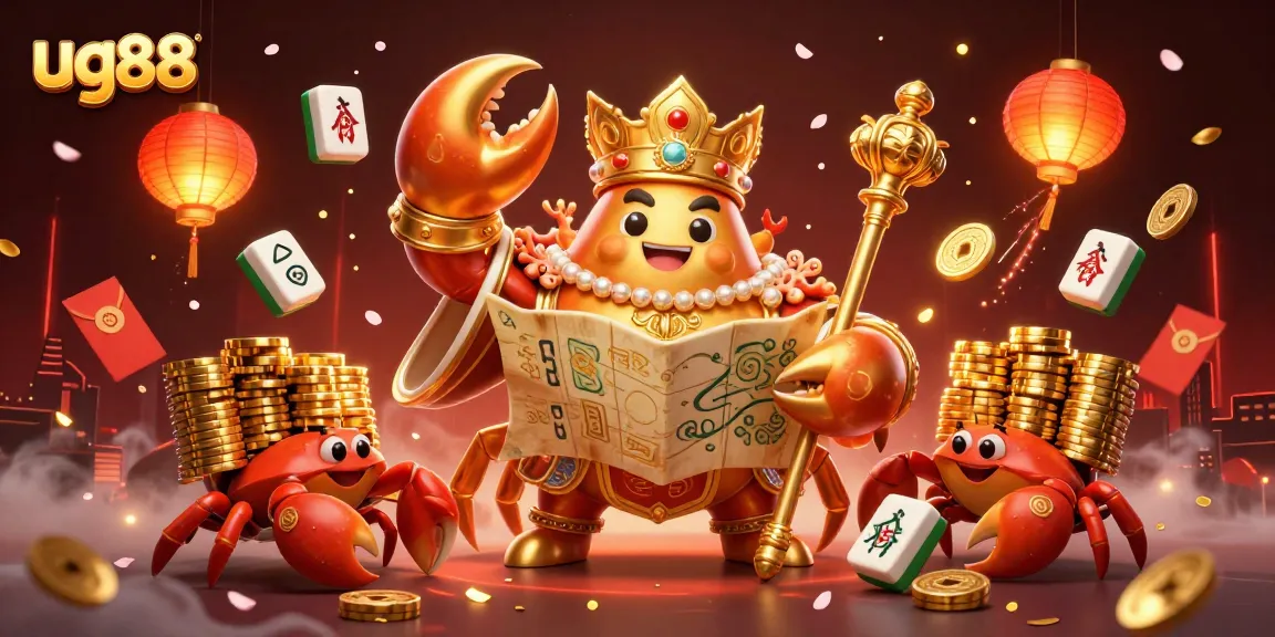 Experience excitement at ug88 with a lavish 3D casino scene featuring a golden crab emperor.