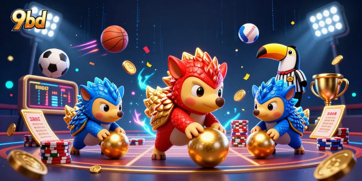 Experience thrilling gaming at 9bd with vibrant pangolins rolling through poker chips!