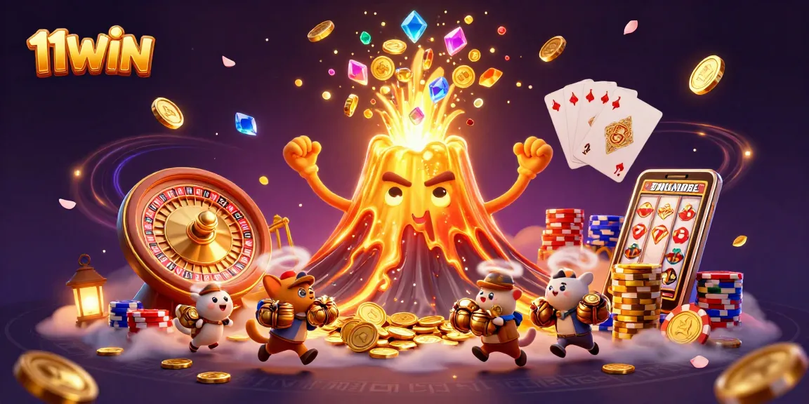 Experience thrilling wins at 11WIN with captivating treasures and vibrant gaming elements.